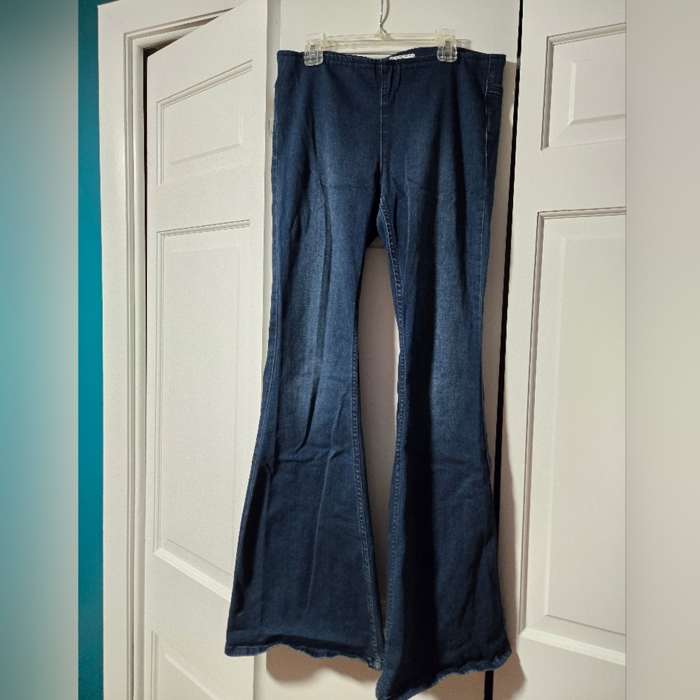 Free People Dark Blue Flare Jeans